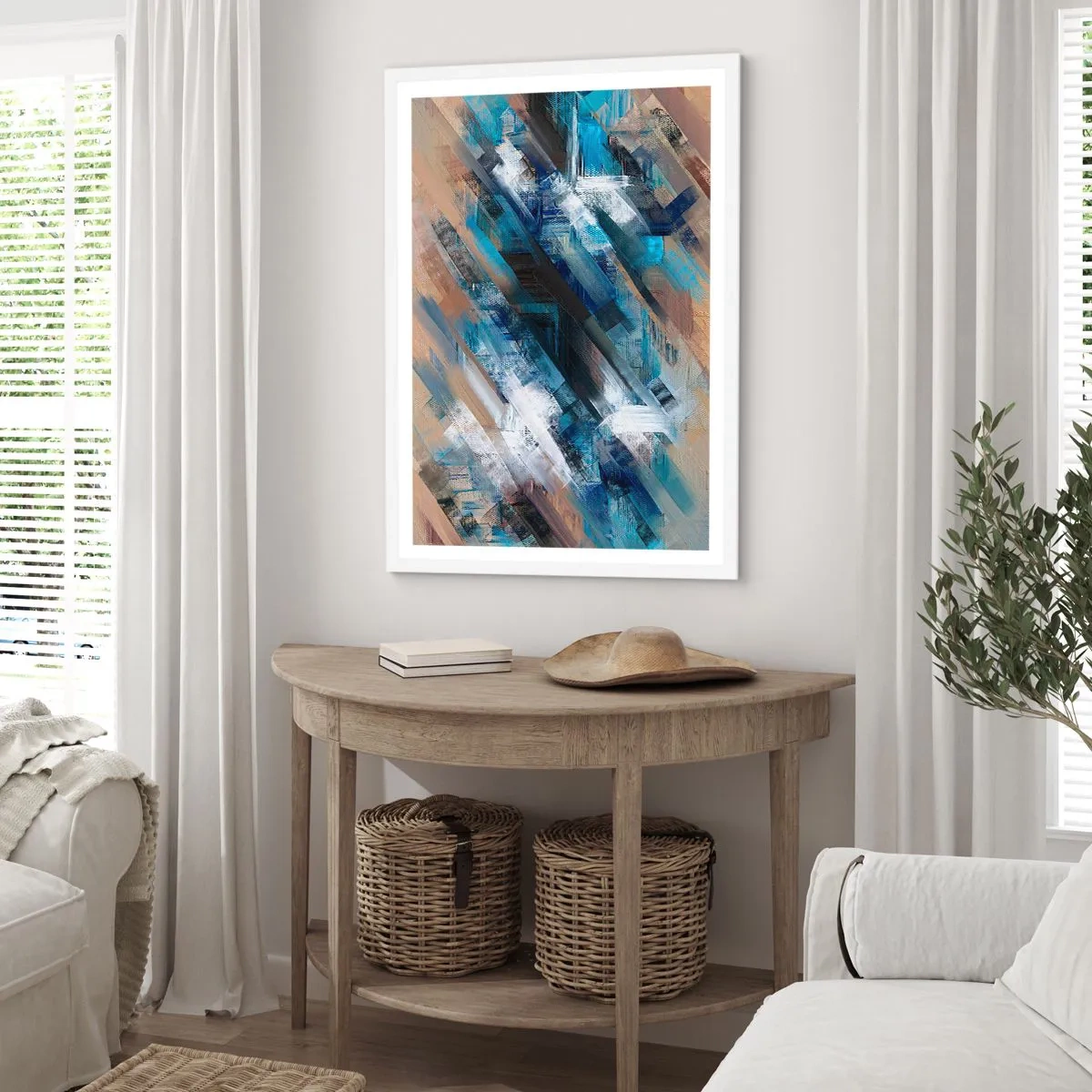 Poszter fekete keretben - Kék ferdén - 61x91 cm