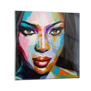 Üveg kép - Lehetetlen levenni a tekintetet - 70x70 cm