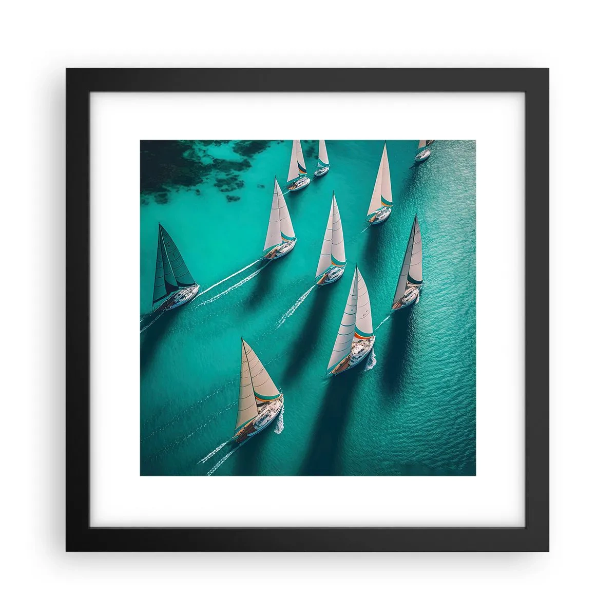 Poszter fehér keretben - Versengés a széllel - 30x30 cm