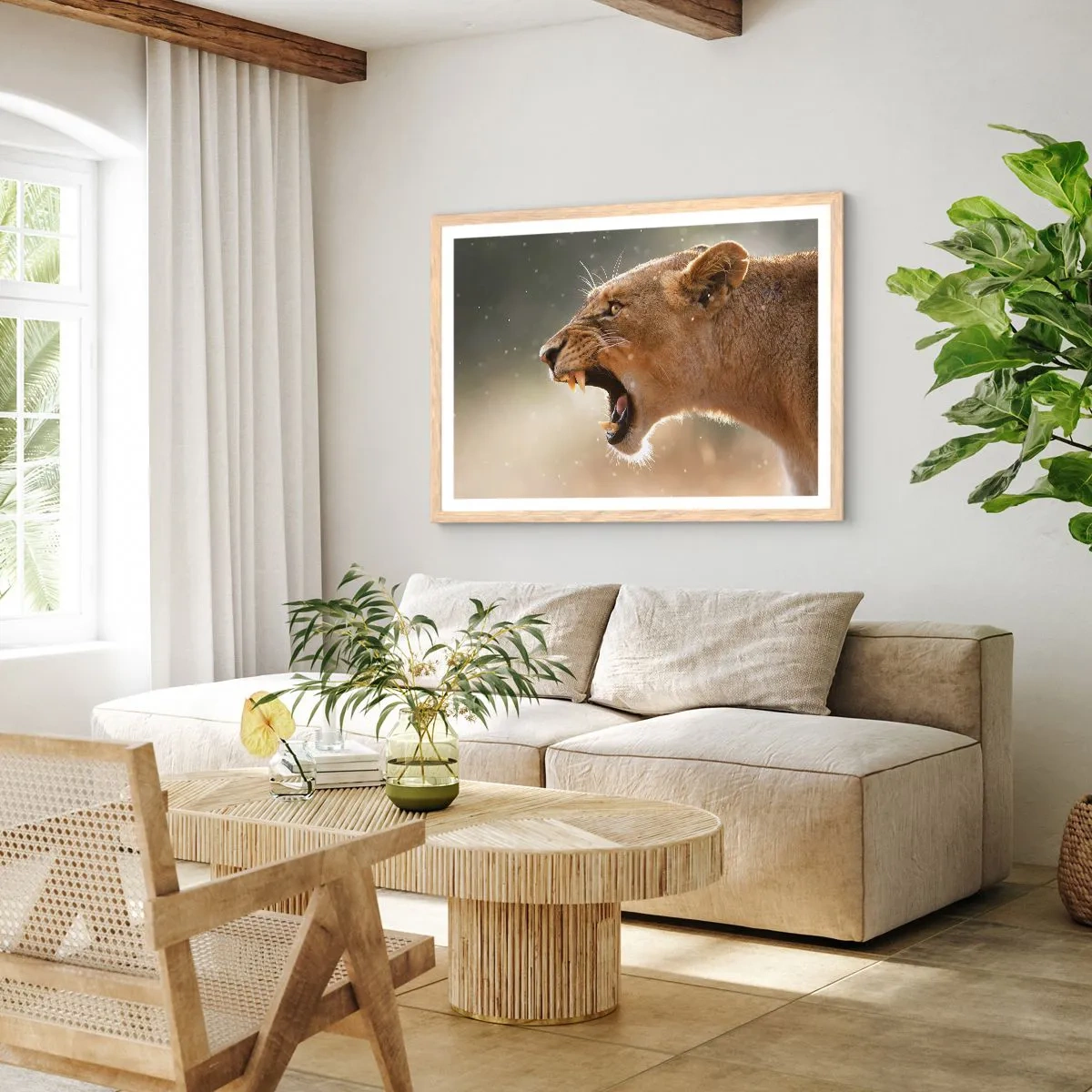 Poszter világos tölgy keretben - Próbálj meg nem hallgatni - 40x30 cm