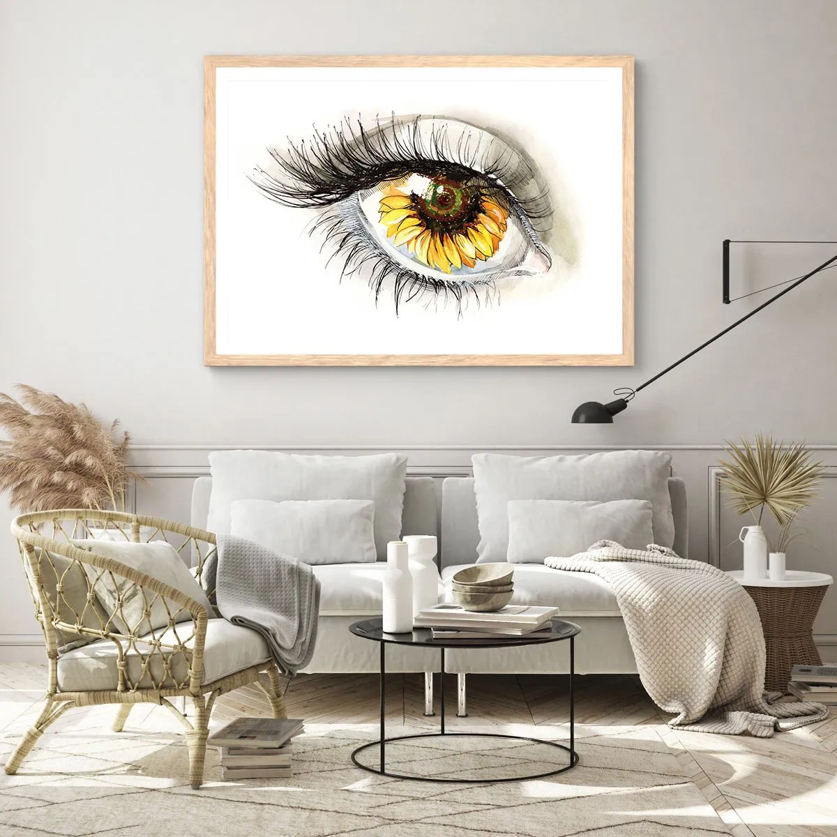 Poszter világos tölgy keretben - Tekintet forró mint a nyár - 70x50 cm