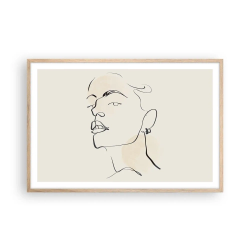 Poszter világos tölgy keretben - Büszke tekintet - 91x61 cm