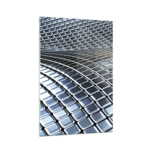 Üveg kép - Fémes ezüst hullám - 70x100 cm