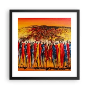 Poszter fehér keretben - Oda, oda, oda oda mennek - 40x40 cm