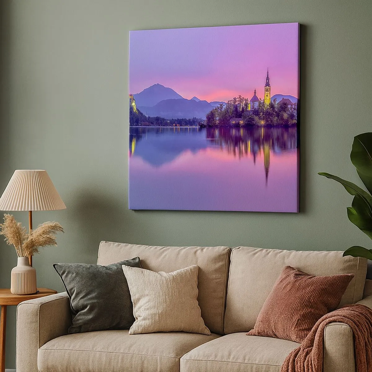 Vászonkép - Mesebeli sziget alkonyatkor  - 30x30 cm