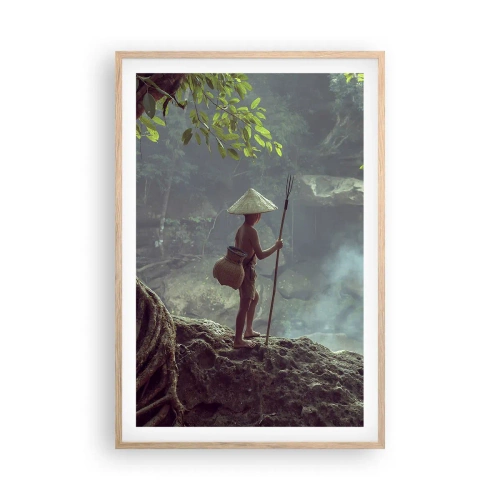 Poszter világos tölgy keretben - Barátságban a természettel - 61x91 cm