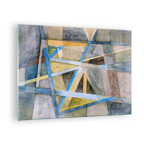 Üveg kép - Absztrakt kompozíció geometriai alakzatokkal - 70x50cm - Egyenesen vagy átlósan? - Modern fali dekoráció nappalihoz és hálószobához ARTTOR