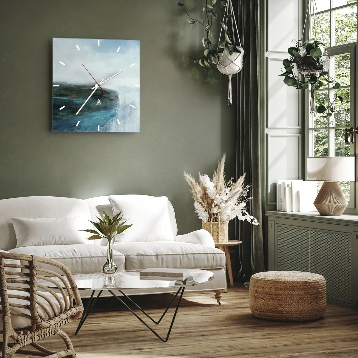 Falióra, Óra - Tengeri absztrakció - 40x40 cm