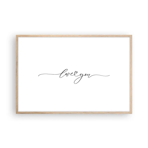 Poszter világos tölgy keretben - Fekete fehéren - 91x61 cm
