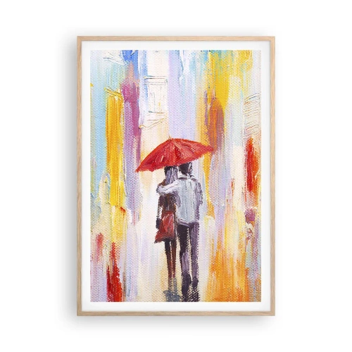 Poszter világos tölgy keretben - Hadd essen az eső - 70x100 cm