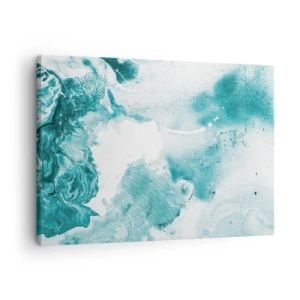Vászonkép - Absztrakció kék árnyalatokban, finom fehér akcentusokkal - 70x50cm - Kék holtágai - Modern fali dekoráció nappalihoz és hálószobához ARTTOR