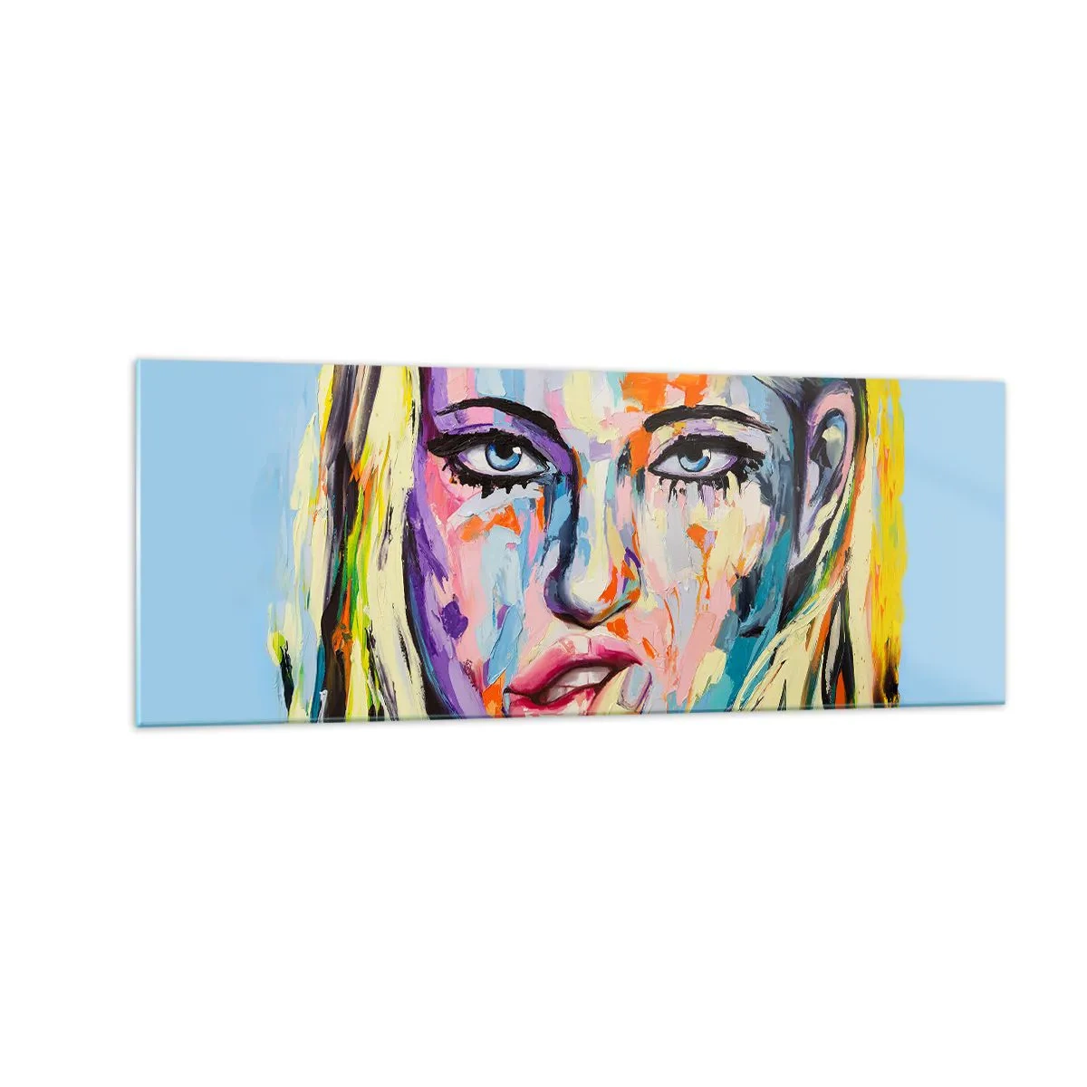 Üveg kép - Nézz egyenesen a szemébe - 140x50 cm