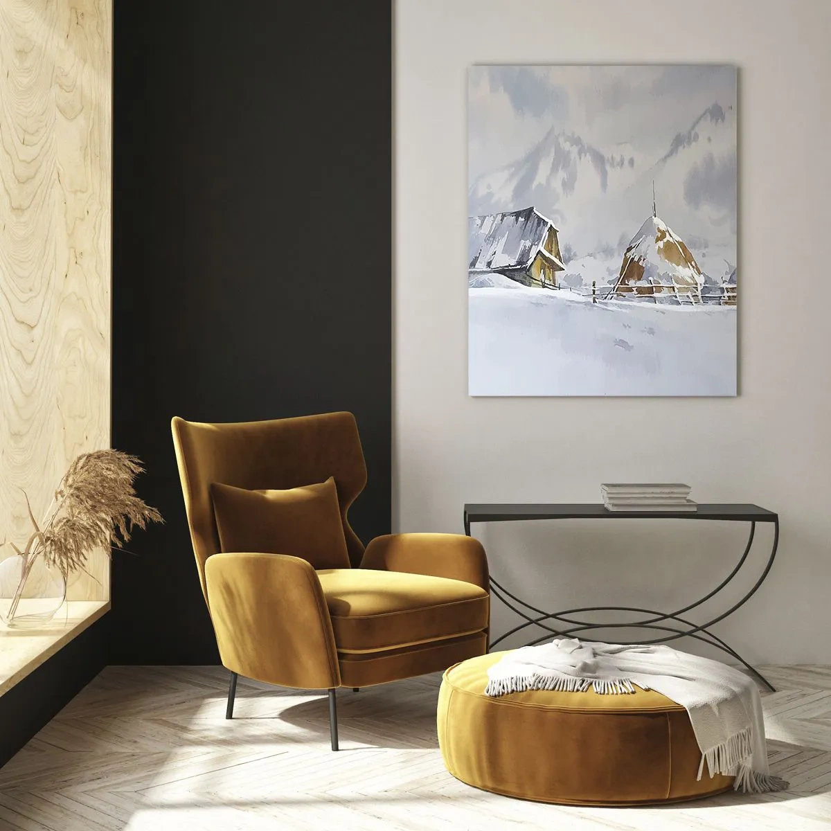 Üveg kép - Egy havas völgyben - 80x120 cm