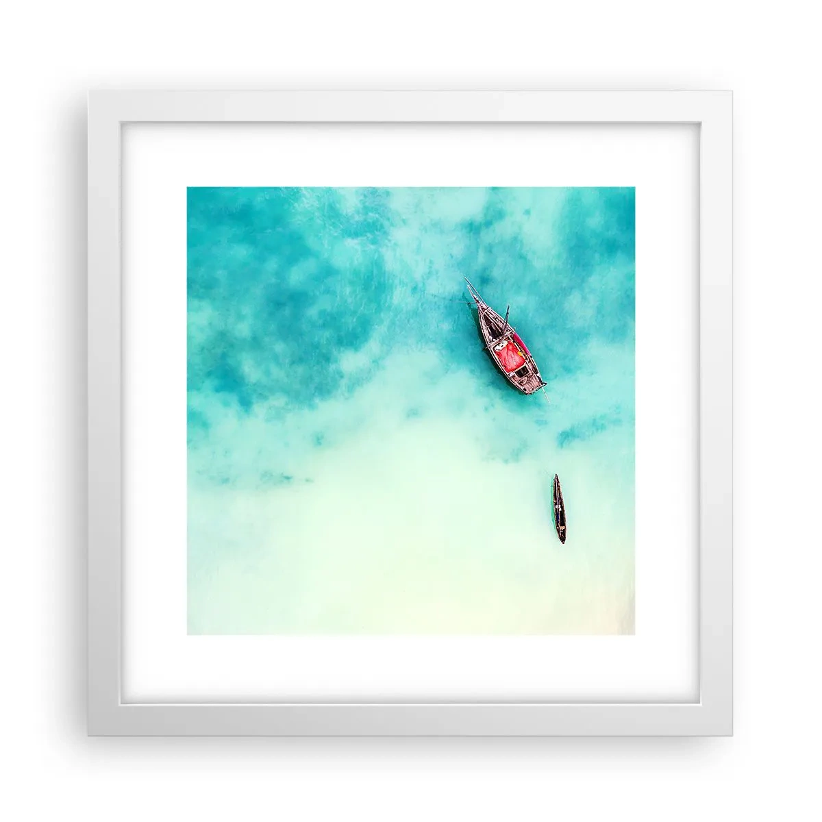 Poszter fekete keretben - A Zanzibár strandjain, amikor sok a víz... - 30x30 cm