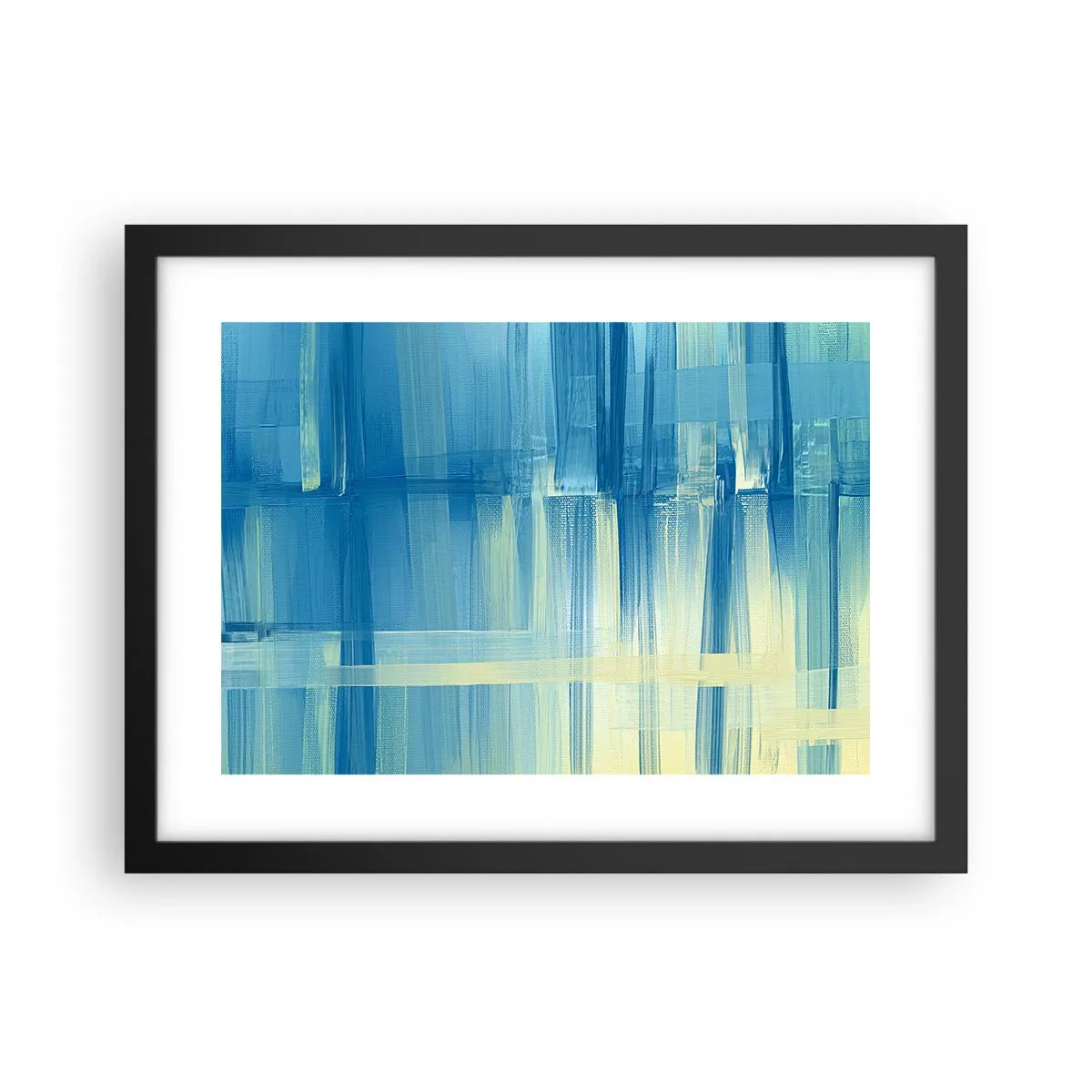 Poszter fehér keretben - Kompozíció türkizkékben - 40x30 cm