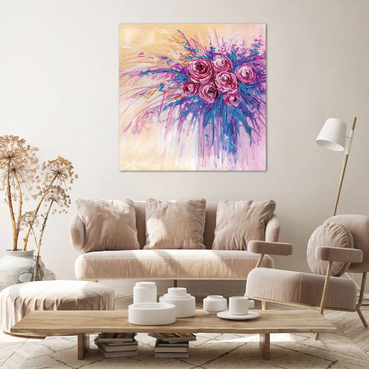 Vászonkép - Rózsaszín szökőkút - 60x60 cm