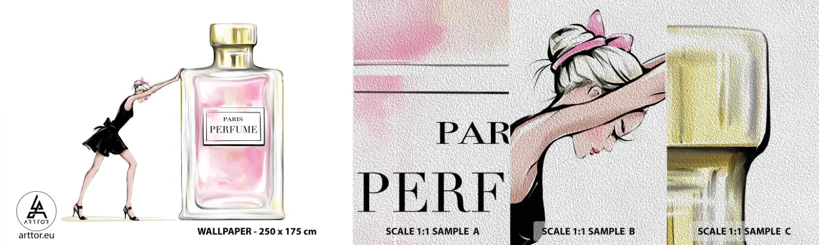 Fotótapéta Minta Premium Sand - A nőiesség lényege - Nő, Parfüm, Divat - 100x30 cm