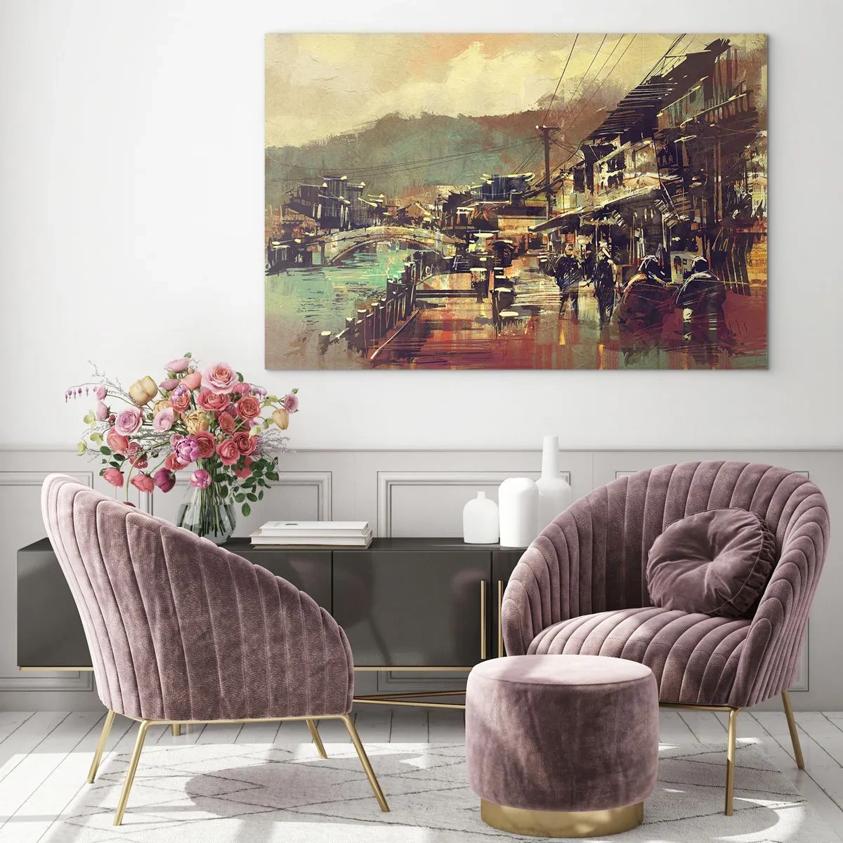 Üveg kép - Az élet, mint a szürke gazdagság - 120x80 cm
