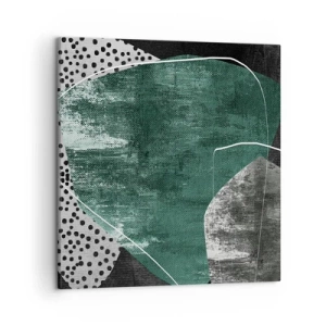 Vászonkép - Színes absztrakció aranypehellyel - 50x50 cm