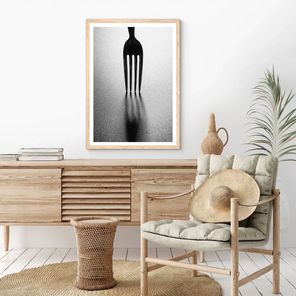 Poszter világos tölgy keretben - Fény és árnyék - 61x91 cm