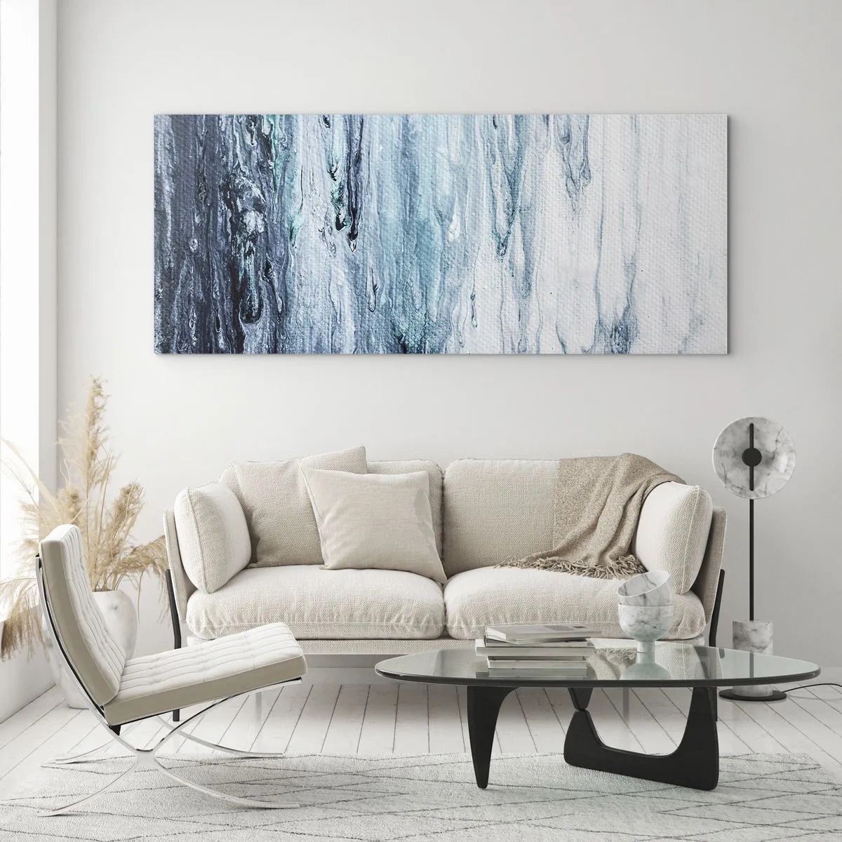 Üveg kép - Kék jégcsapok - 120x50 cm