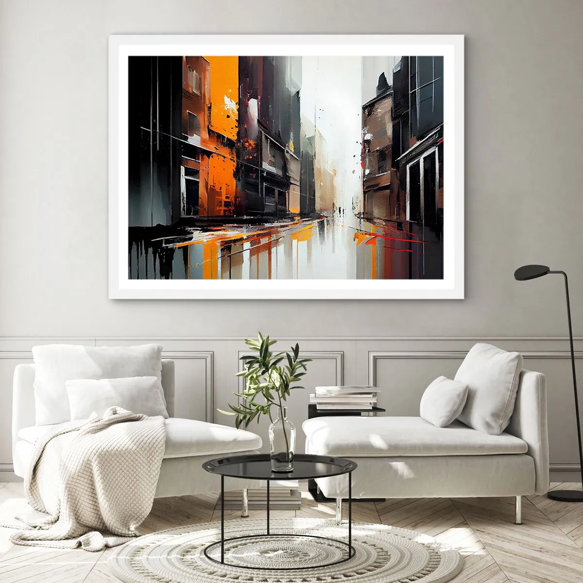 Poszter fekete keretben - Esős nap - 70x50 cm