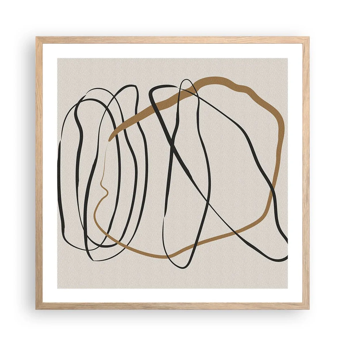 Poszter világos tölgy keretben - Kompozíció - birtokló tánc - 60x60 cm