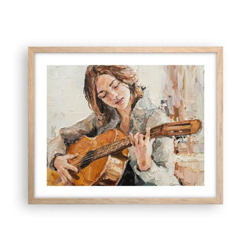 Poszter világos tölgy keretben - Koncert gitárra és egy lány szívére - 50x40 cm