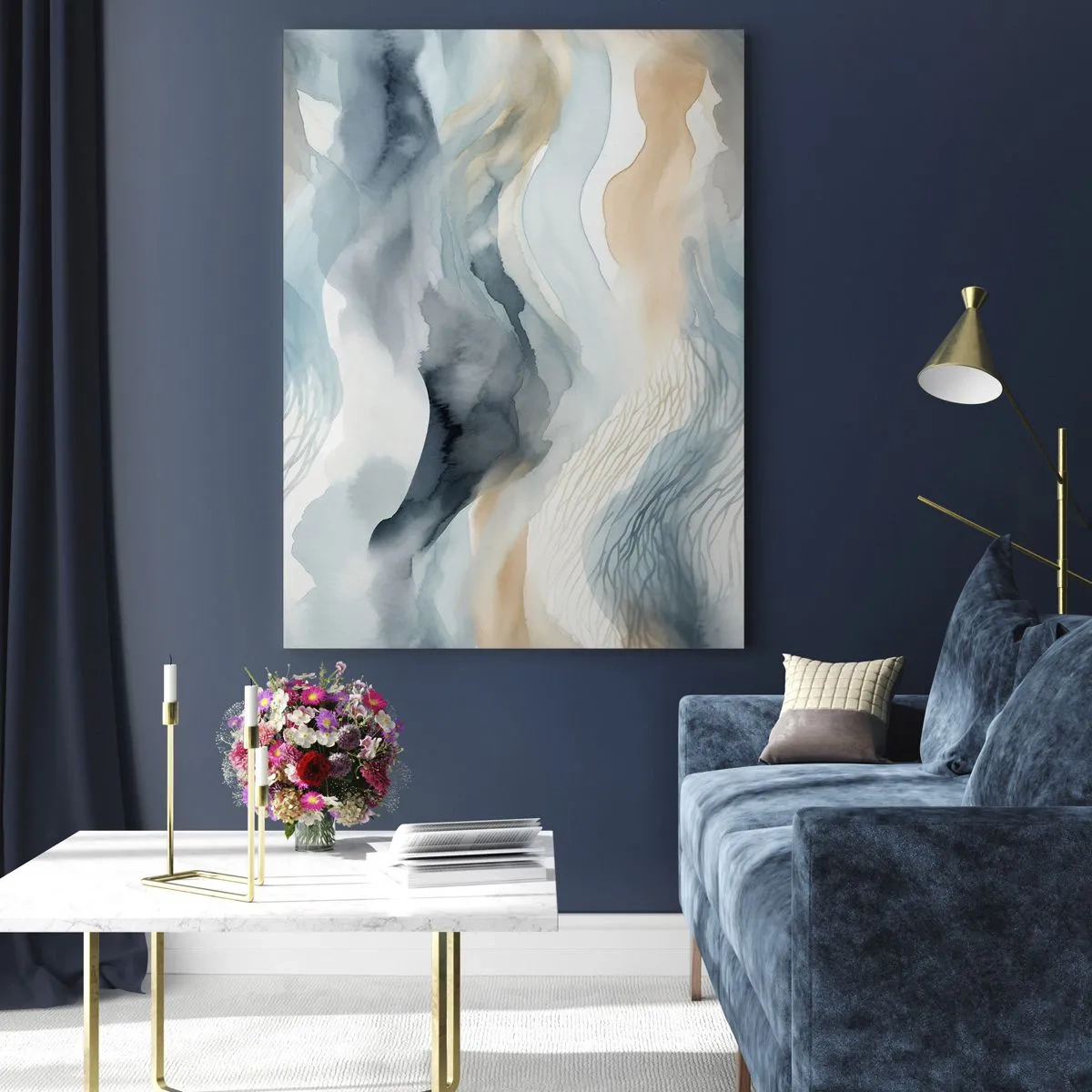 Üveg kép - Hó és köd absztrakció - 70x100 cm