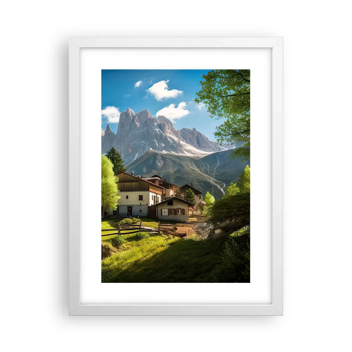 Poszter fekete keretben - Alpesi idill - 30x40 cm