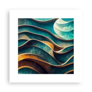 Poszter - Kék kanyarulatok - 30x30 cm
