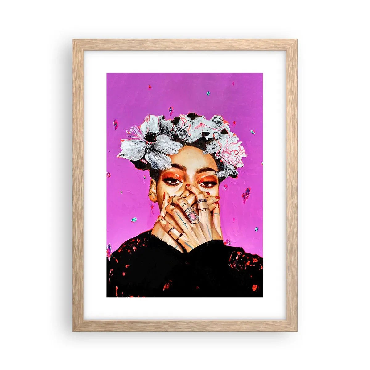 Poszter világos tölgy keretben - Egy kis őrültség - 30x40 cm