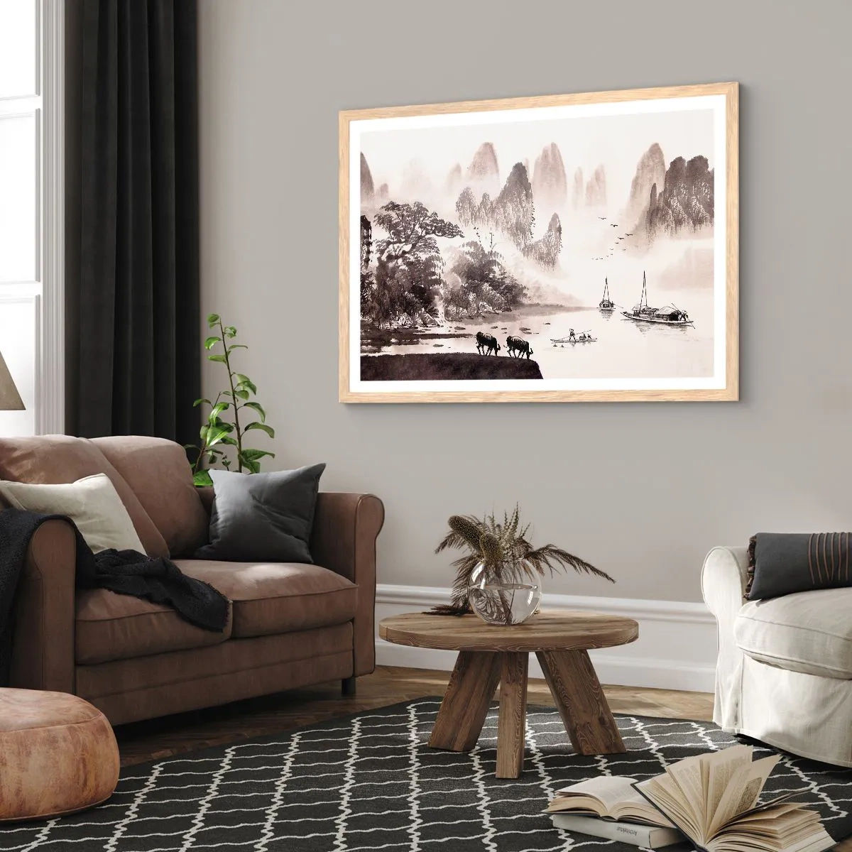 Poszter világos tölgy keretben - Kelet egzotikus hétköznapjai - 70x50 cm