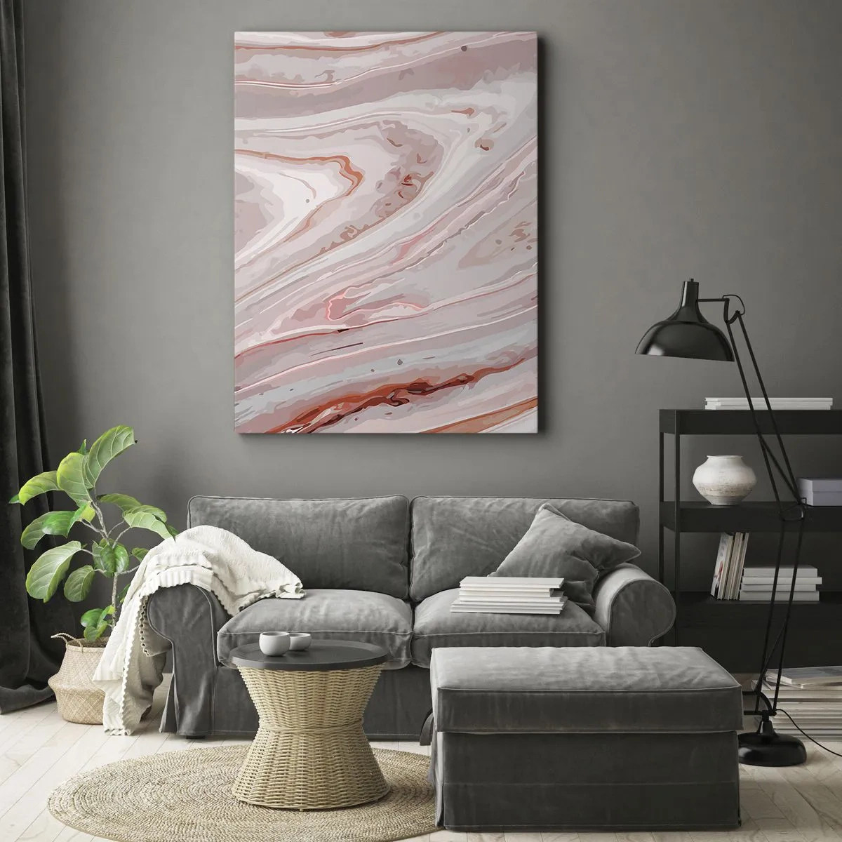 Vászonkép - Rózsaszín a folyadékban - 50x70 cm