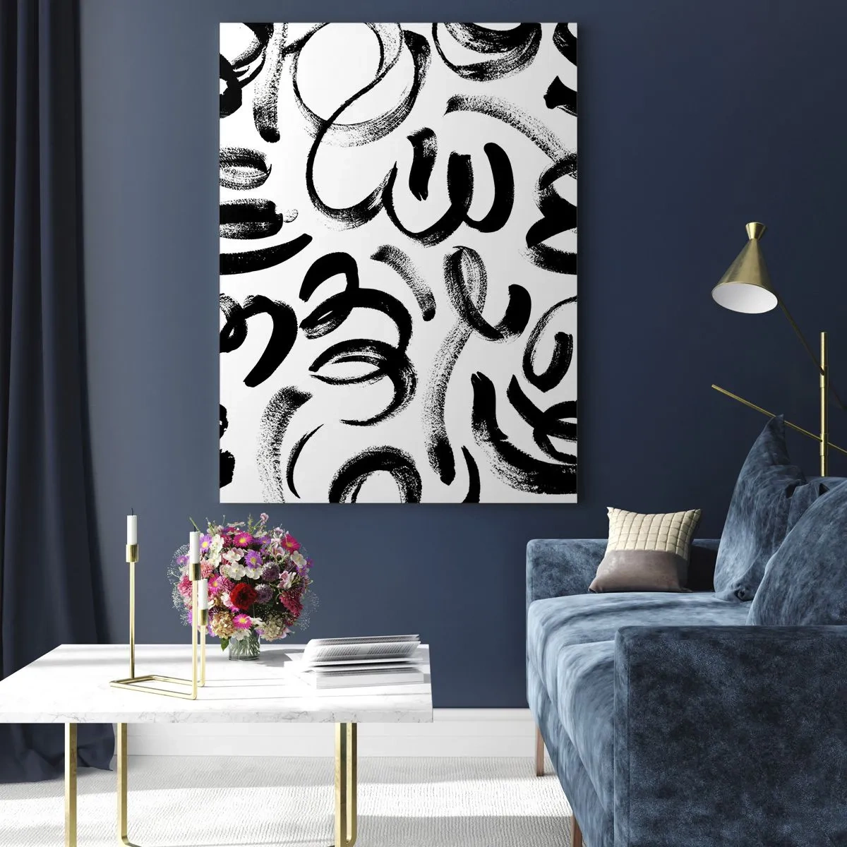 Üveg kép - Feketén-fehéren - 80x120 cm