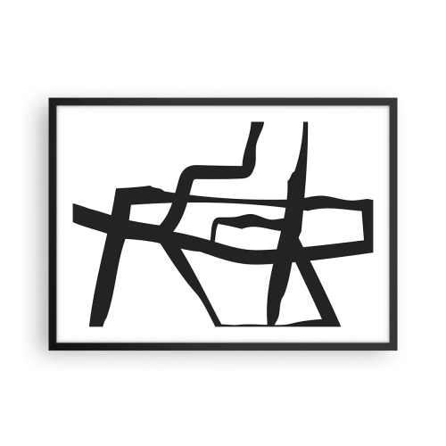 Poszter fehér keretben - Fekete-fehér konstrukció - 70x50 cm