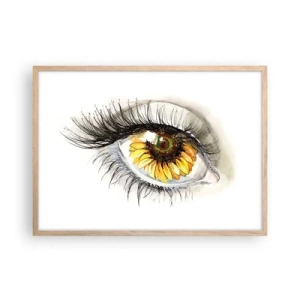 Poszter világos tölgy keretben - Tekintet forró mint a nyár - 70x50 cm