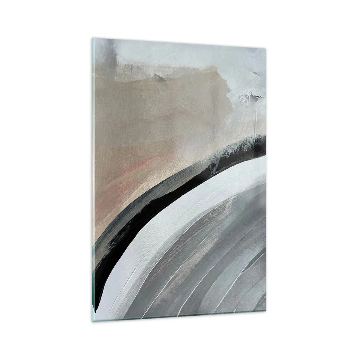 Üveg kép - Kompozíció: a fekete és szürke íve - 80x120 cm