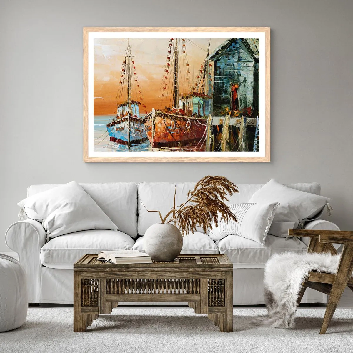 Poszter világos tölgy keretben - Nyugodt visszatérés - 100x70 cm