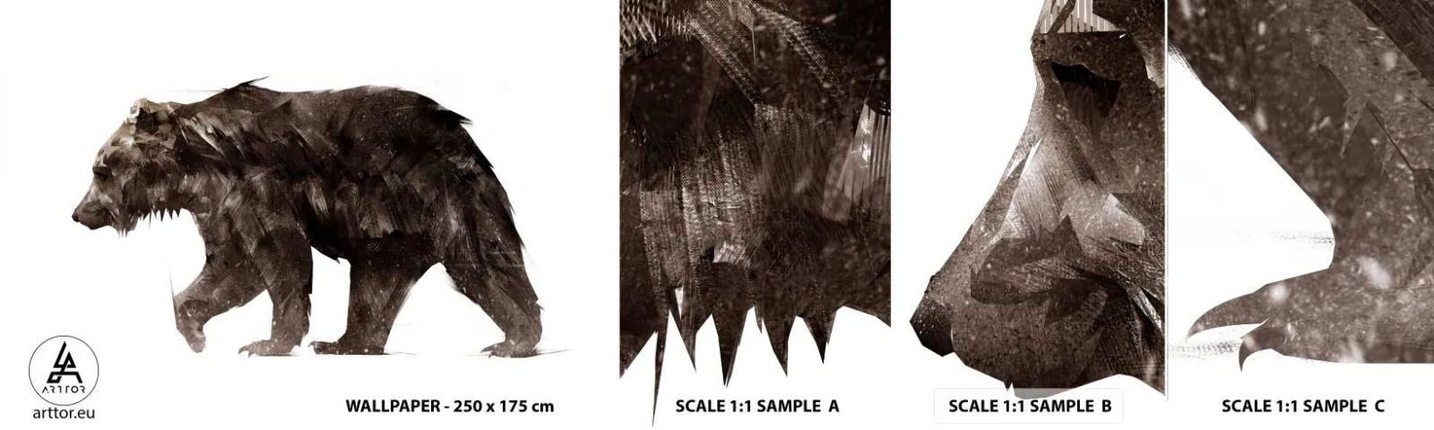 Fotótapéta Minta Standard Eco - Mindig igazi szőrmét hordok! - Állatok, Medve, Absztrakció - 100x30 cm