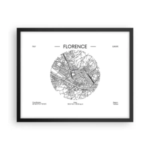 Poszter fehér keretben - Firenze anatómiája - 50x40 cm