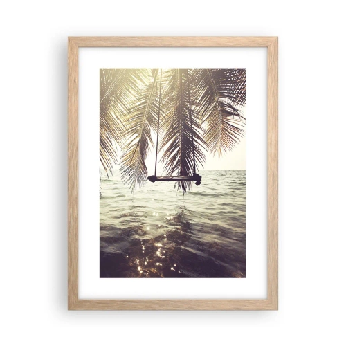 Poszter világos tölgy keretben - Tetszés szerint hintázhat a felhők között - 30x40 cm