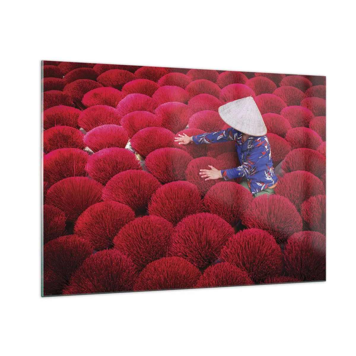 Üveg kép - A rizsföldön - 100x70 cm