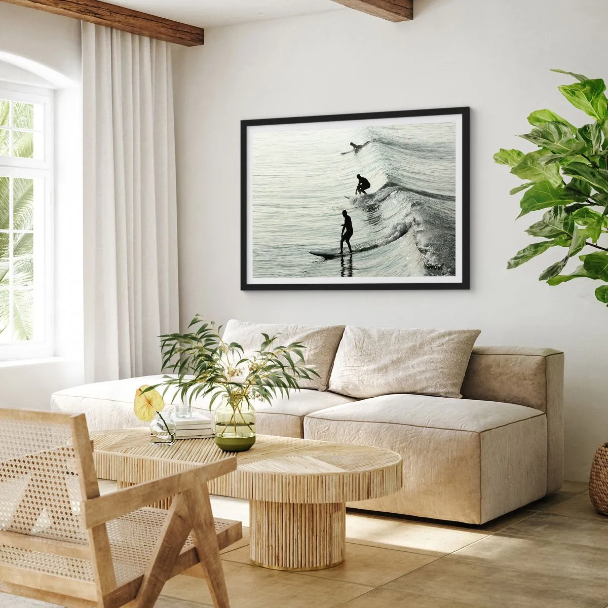 Poszter fehér keretben - A hullámmal találkozni - 70x50 cm