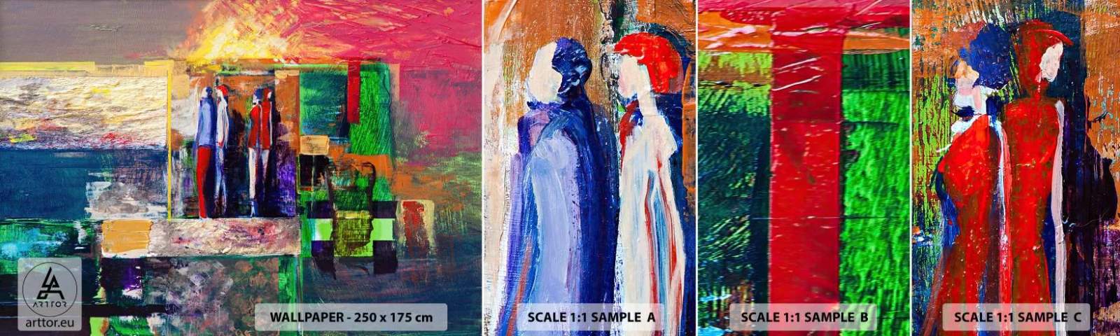 Fotótapéta Minta Standard Eco - Kapcsolatok és érzelmek - Absztrakció, Emberek, Darab - 100x30 cm