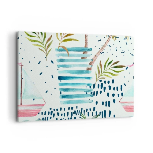 Vászonkép - Nyaralás pálmafák alatt - 120x80 cm