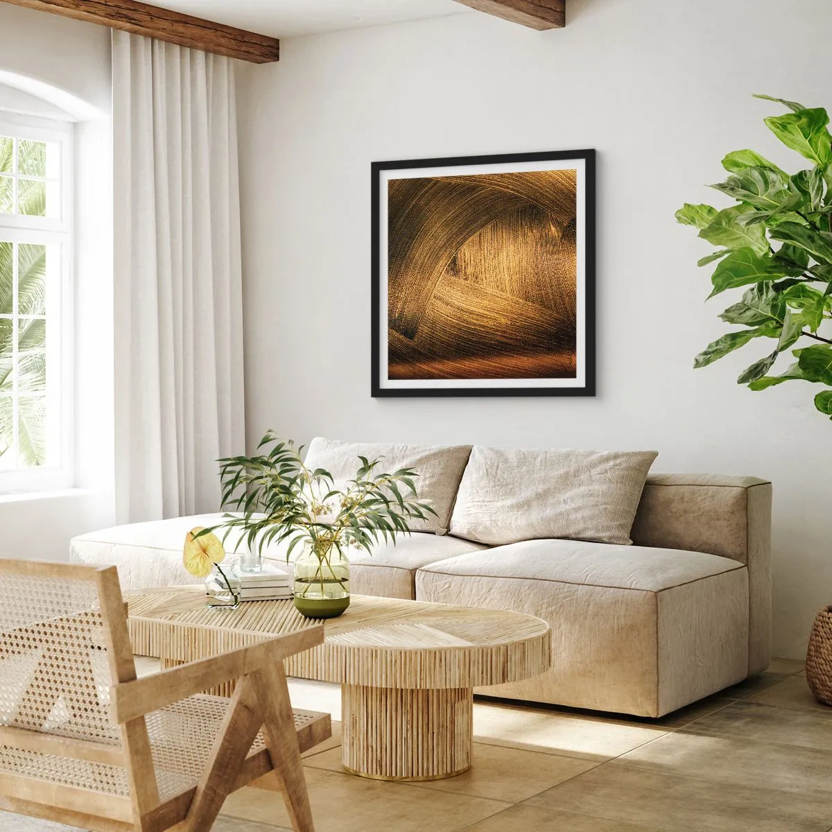 Poszter fehér keretben - Egy arany labirintusban - 60x60 cm