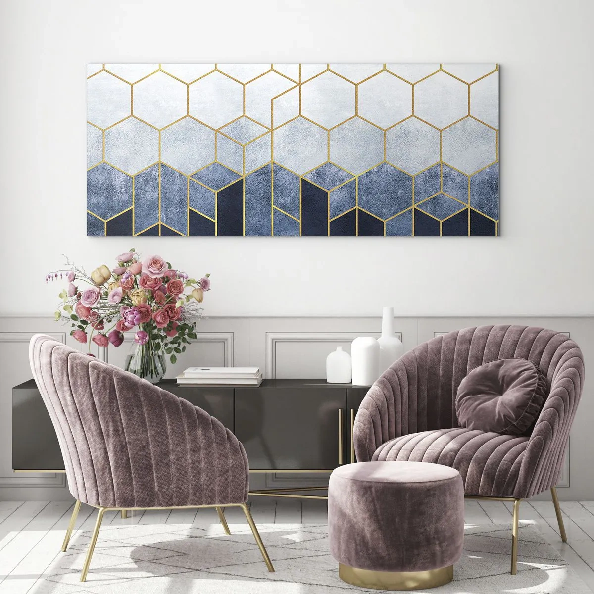 Üveg kép - Kompozíció szinkópa ritmusban - 120x50 cm
