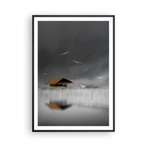 Poszter fehér keretben - Menedék az esőtől - 70x100 cm