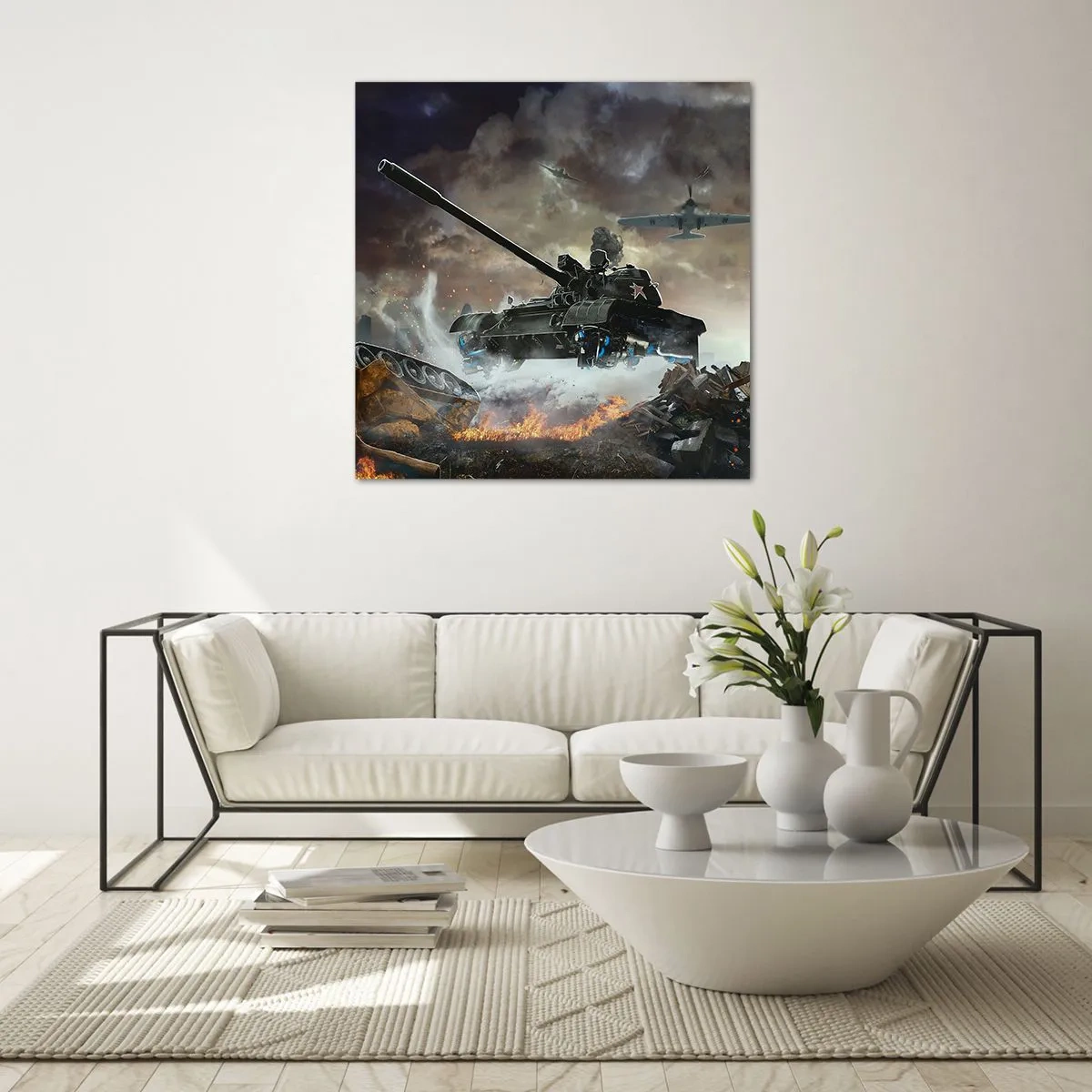 Üveg kép - A csata szörnyű és gyönyörű - 40x40 cm